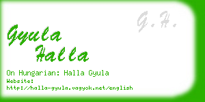 gyula halla business card